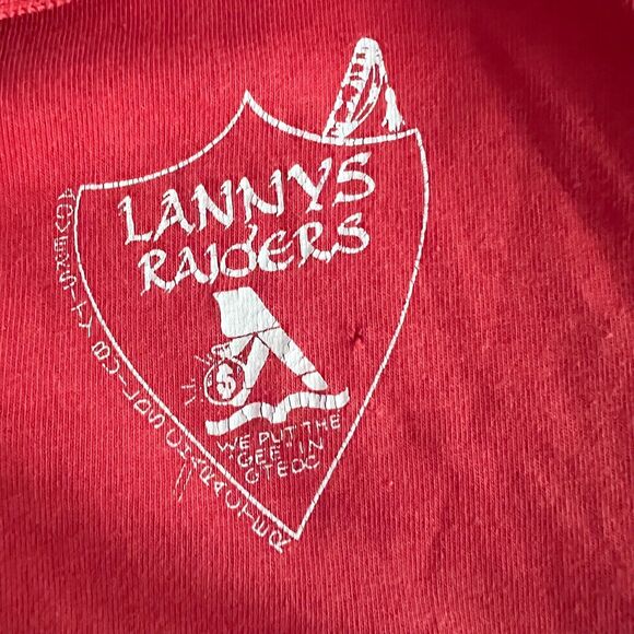 Vintage Hanes Polo Shirt Mens XL (L) 50/50 USA Red Single Stitch Academia Logo‎ - Picture 4 of 10